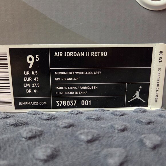 Air Jordan 11 Retro Cool Grey 9.5 Mens